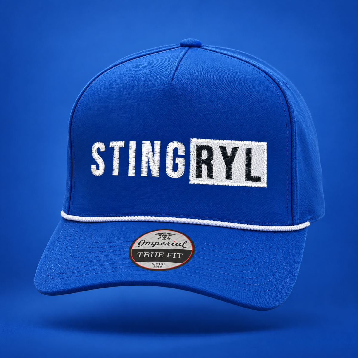 Royal blue Sting RYL Wrightson rope cap, front view