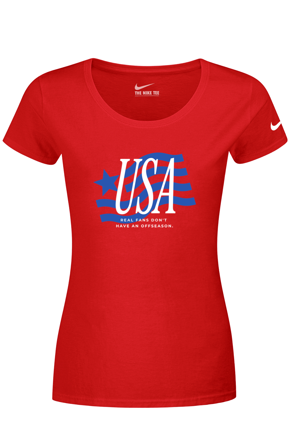 USA Real Fans | Nike Ladies Dri-Fit Scoop Neck T-Shirt