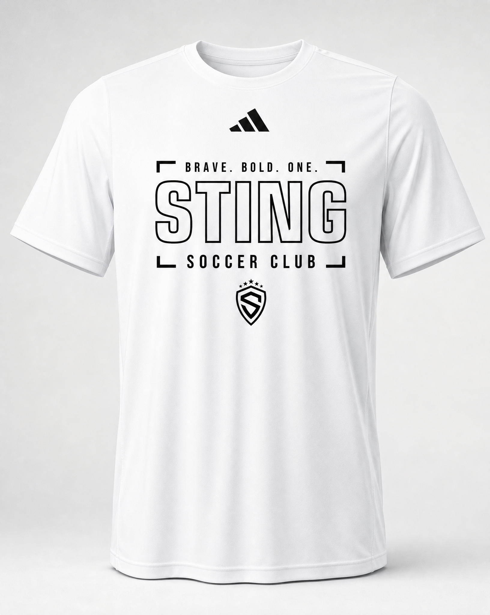 Sting Grid Adidas Men's Pregame T-Shirt | White/Black