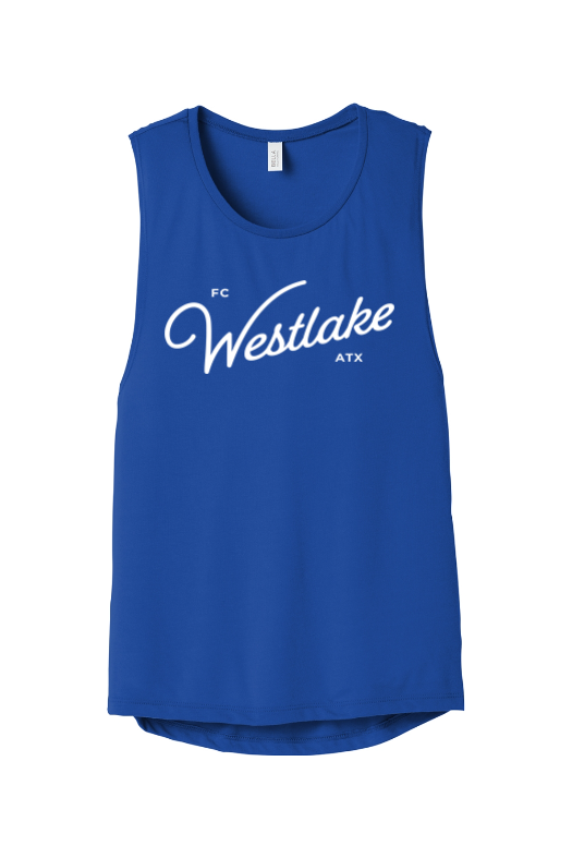 FC Westlake | True Royal Women's Flowy Scoop Muscle Tank – front view