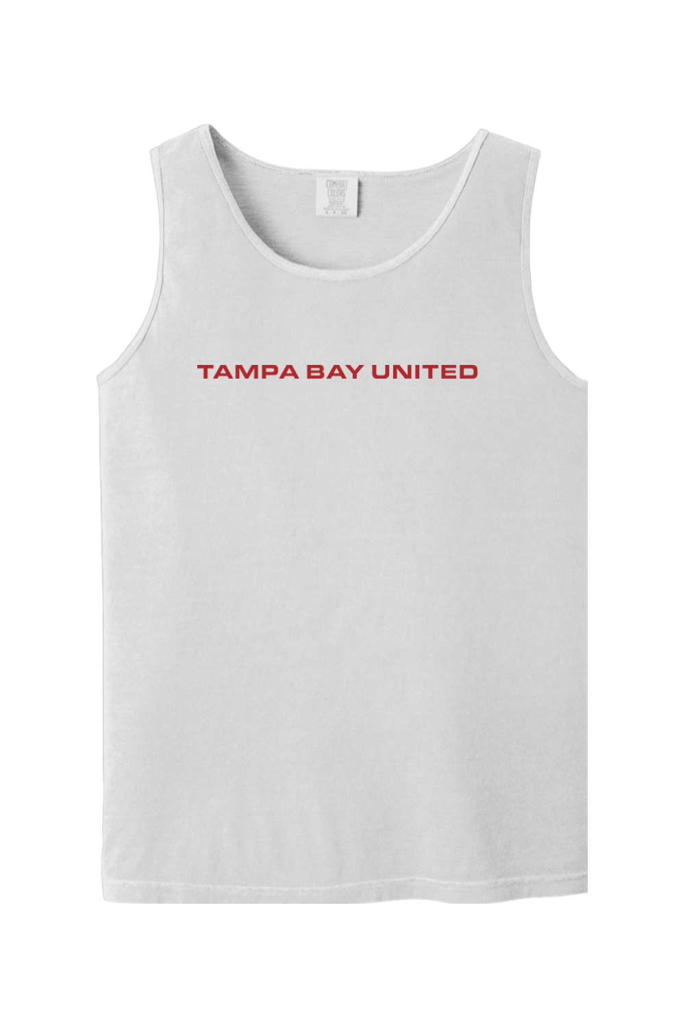 Tampa Bay United tank top in White, front view
